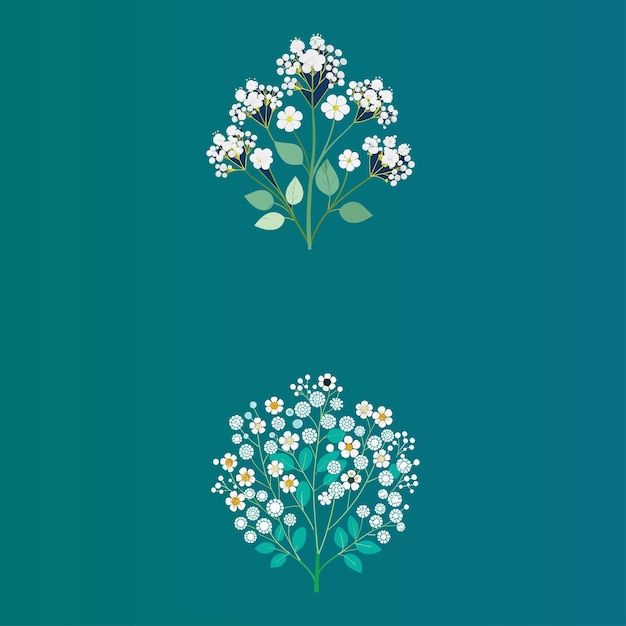 Vector creative botanical set with flowers design