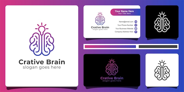 Creative brain logo and business card