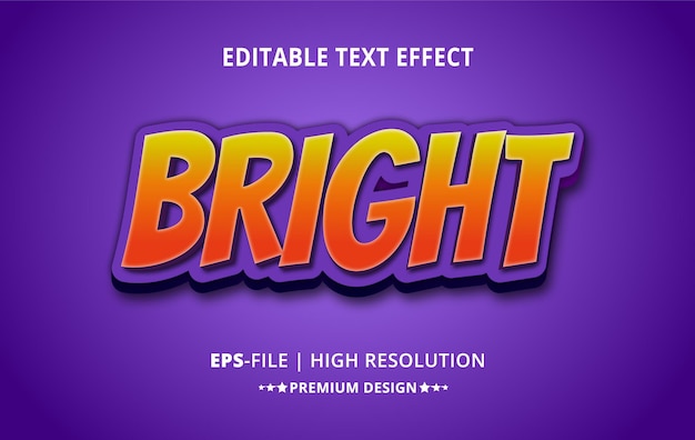 Creative Bright 3d text effects style