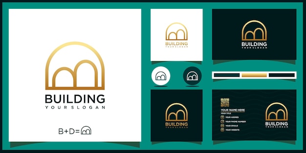 Creative Buildings real estate logo and business card reference Premium Vector.