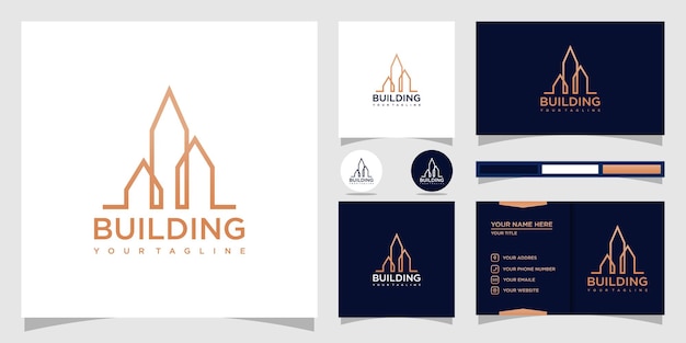 Creative Buildings real estate logo and business card reference Premium Vector.