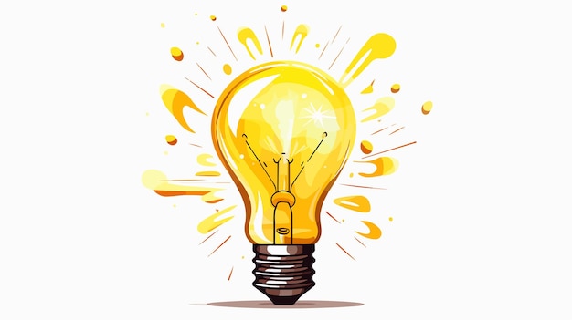 Creative Bulb and Big Ideas Cartoon Vector Illustration