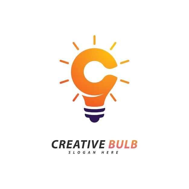 Vector creative bulb logo concept vector creative technology logo design concept