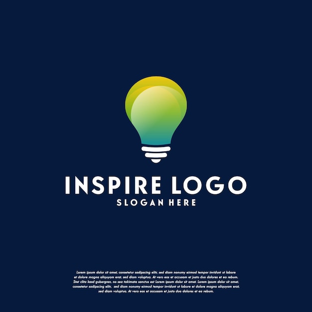 Vector creative bulb logo template, smart logo symbol, inspire logo symbol icon