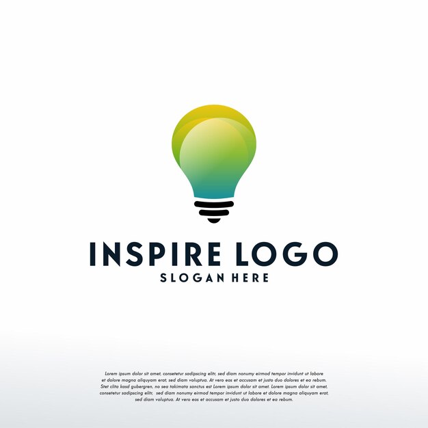 Vector creative bulb logo template, smart logo symbol, inspire logo symbol icon