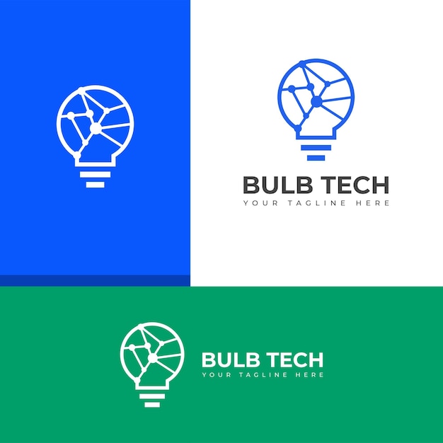 Vector creative bulb tech vector logo