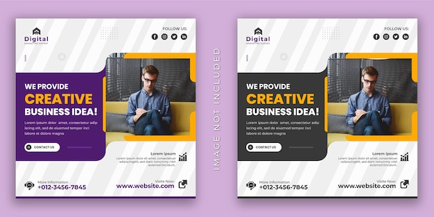 Creative business agency and corporate flyer Square social media instagram post banner template