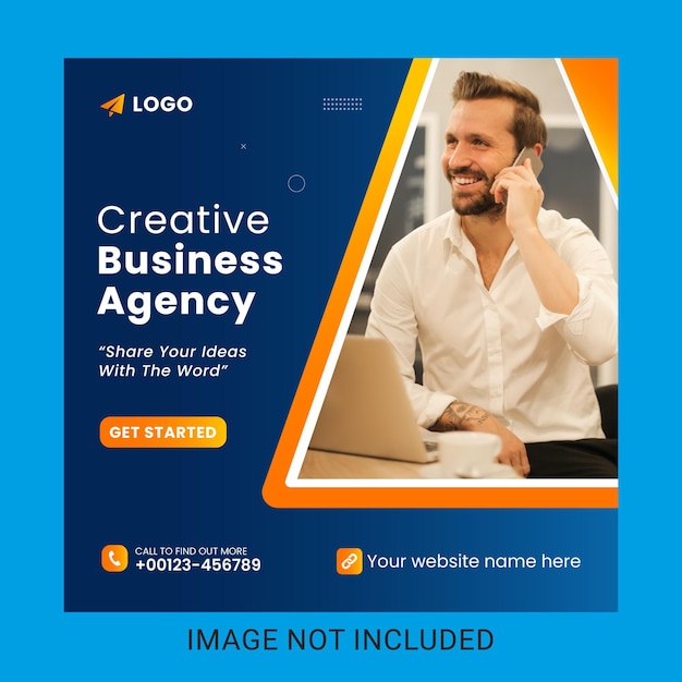 creative business agency and corporate social media post template