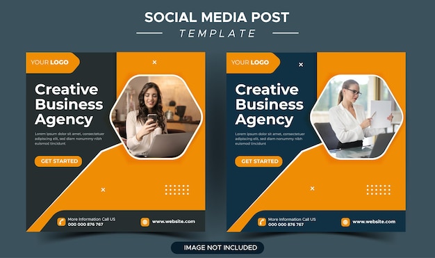 Creative business agency instagram post template