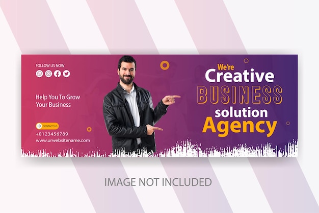 Vector creative business agency social media cover banner template