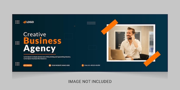 Creative business agency social media Facebook cover banner template