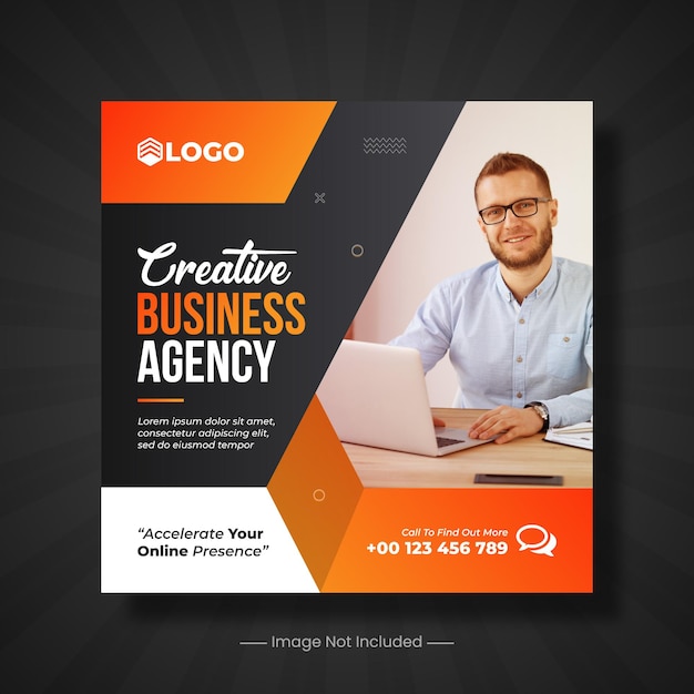 Creative business agency social media post instagram post web banner template