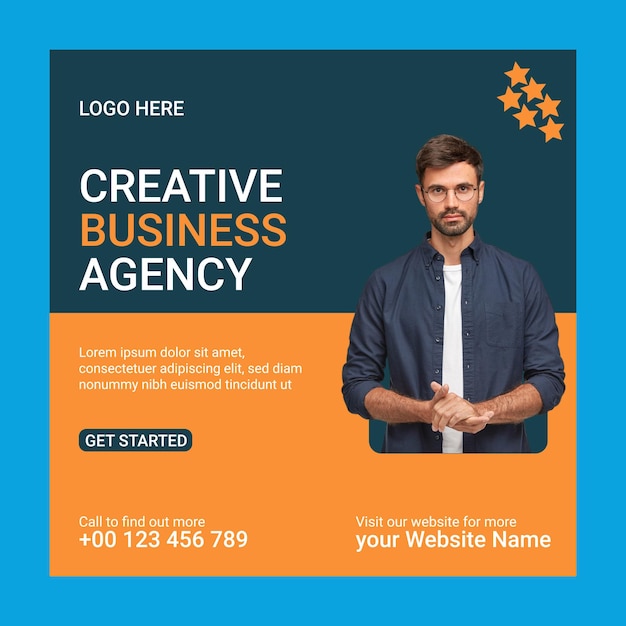 Vector creative business agency social media post template