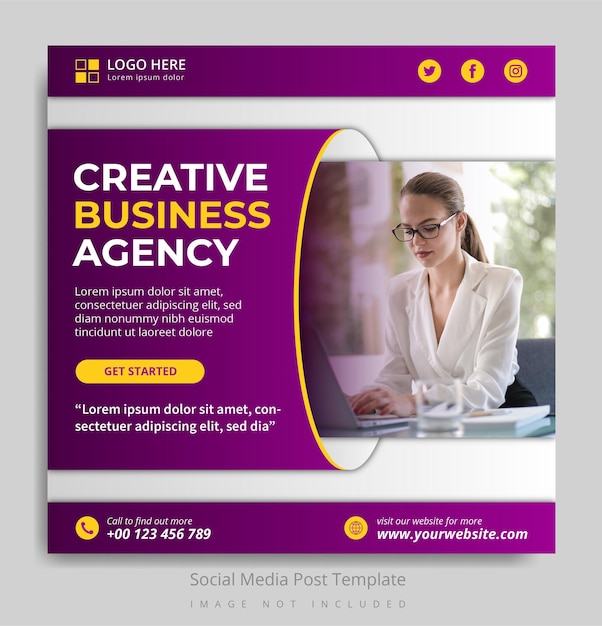 Creative business agency social media post template