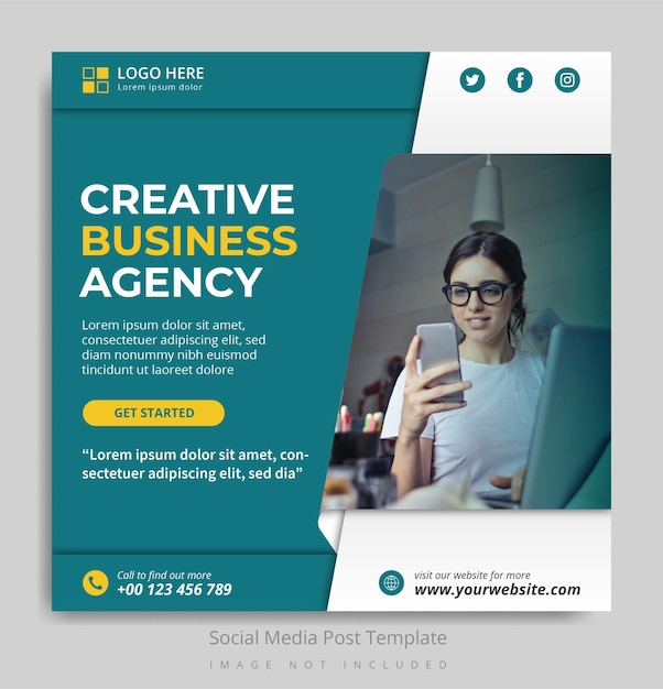 Creative business agency social media post template