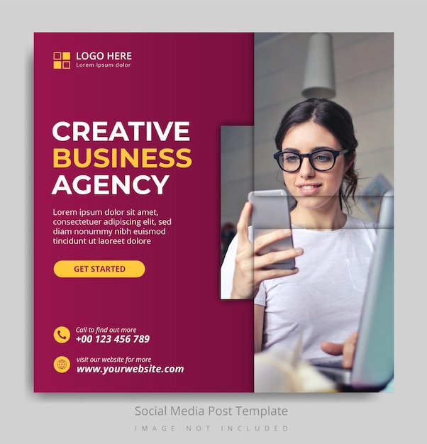 Creative business agency social media post template