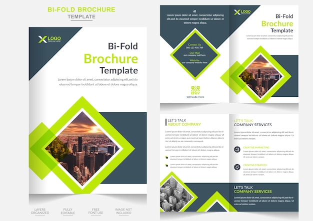 Creative Business Bifold Brochure Design or Annual Report and Company Profile design Brochure