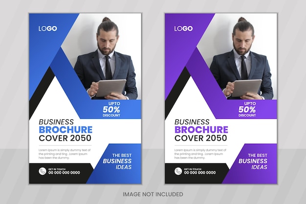 Creative business book cover design and modern company profile brochure cover template