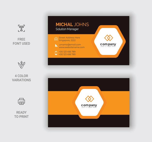 Creative Business Card Design Template Print Ready