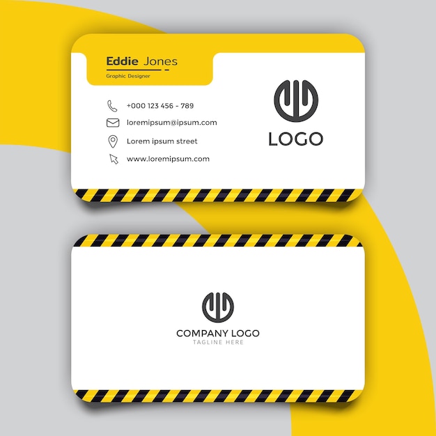 Creative business card template with police line tape