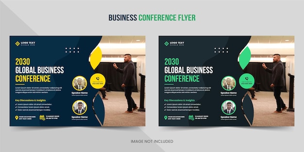 Creative Business conference flyer or live webinar horizontal flyer and invitation banner design