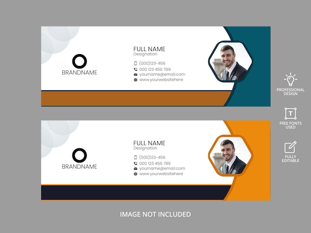 Creative business email signature for corporate with two color shape design temple