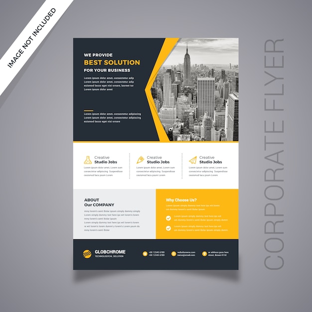 Creative Business Flyer isolated on gray