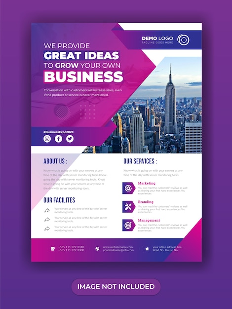 Creative business grow flyer design template with modern design