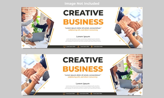 Vector creative business horizontal banner template design