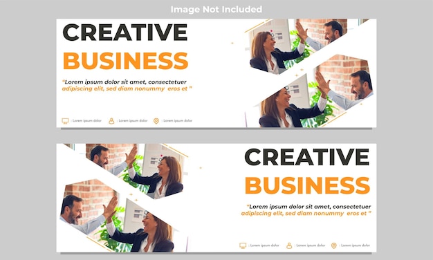 Vector creative business horizontal banner template design