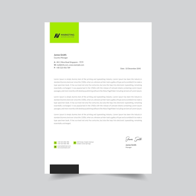 Creative business letterhead design template Premium Vector