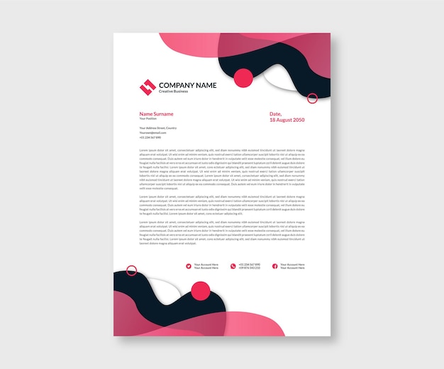 Creative business letterhead layout template