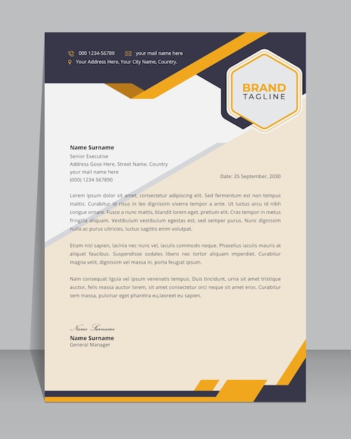 Creative business letterhead and stationery template design