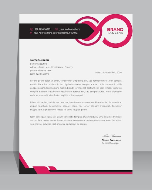 Creative business letterhead and stationery template design