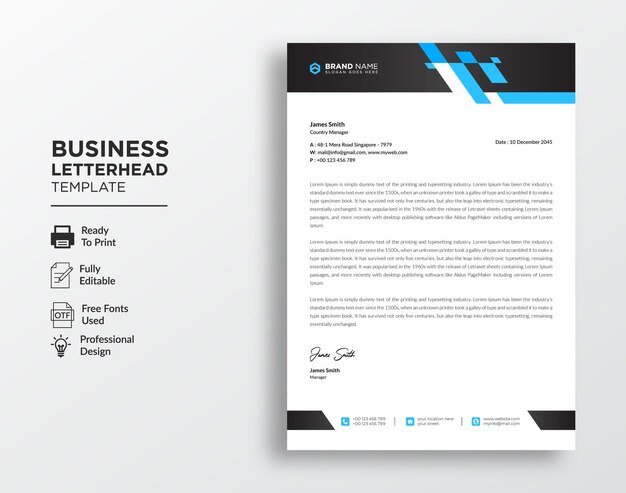 Creative business letterhead template 