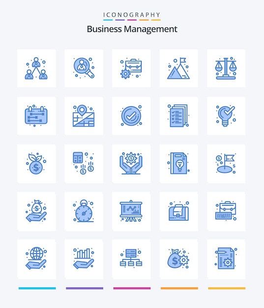 Creative Business Management 25 Blue icon pack Such As management mission briefcase management business