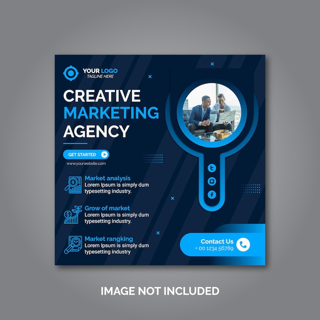 Creative business marketing social media post template