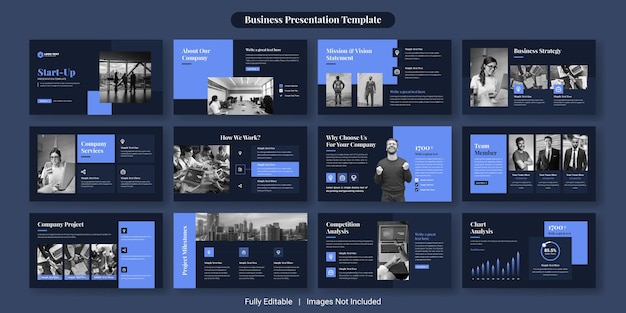 Creative business PowerPoint presentation slides template design set