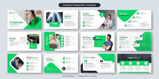 Creative business PowerPoint presentation slides template design set