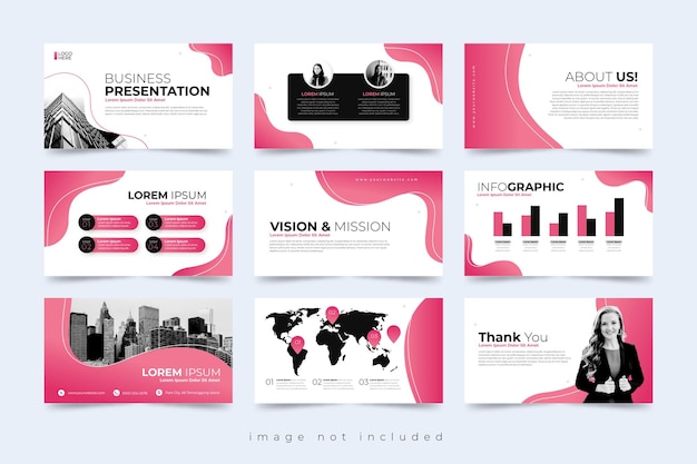 Creative Business Presentation Slide Template Design Set