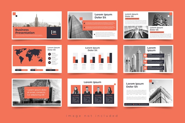 Creative Business Presentation Slide Template Design Set