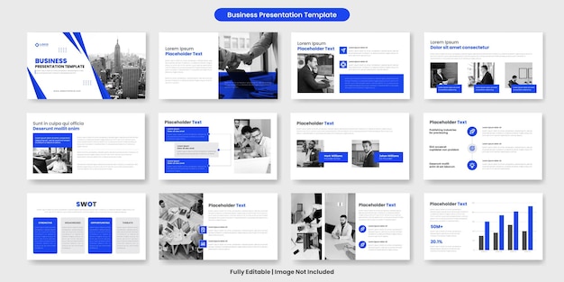 Creative business presentation slides template or Annual report presentation template