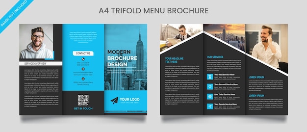 Creative business proposal trifold brochure template or corporate trifold flyer brochure design