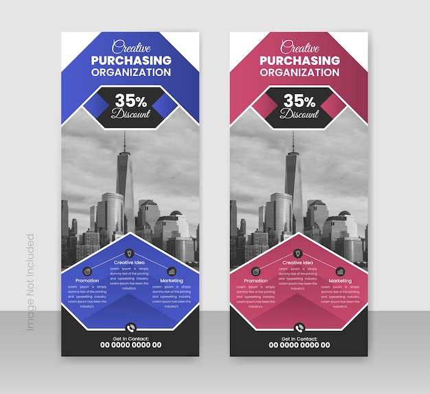 creative business roll up or stand banner design template