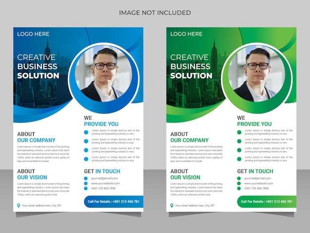 Creative business solution flyer design template