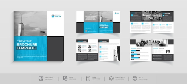 Creative business square brochure template Premium Vector