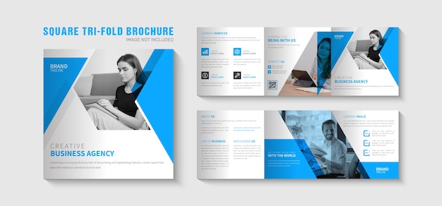 Creative Business Square Trifold Brochure Template Design