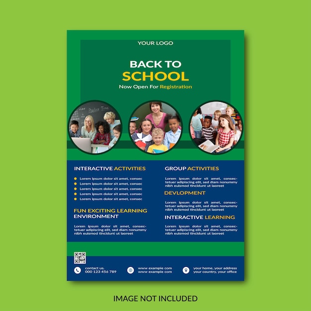 creative business template design back to school flyer design