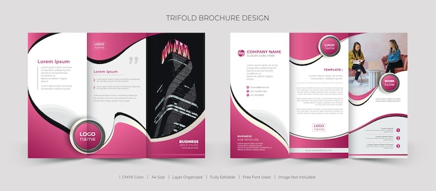 Creative business trifold brochure template