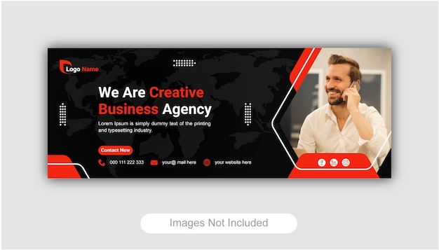 Creative business web banner design and landing page social media facebook cover youtube thumbnail